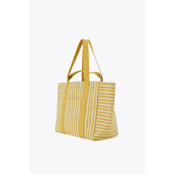 NWT Beis Canvas Vacation Tote Beach Bag in Honey Stripe - Picture 4 of 7
